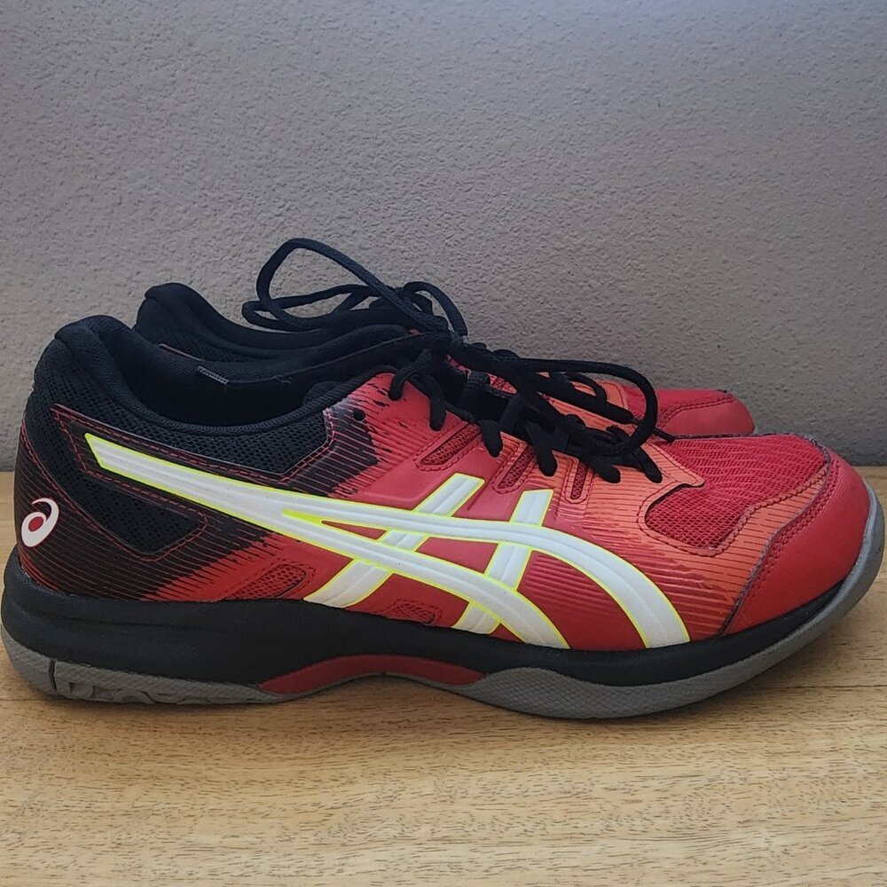 Asics GEL Rocket Mens Red Black Volleyball Court Shoes 1071A030 Size 9 42.5 - Picture 1 of 11